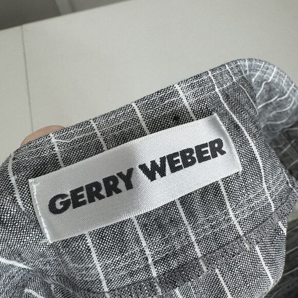 Gerry Weber Womens Pants 18 Blue 100% Linen Striped Trouser Beachy Nautical - Picture 9 of 14